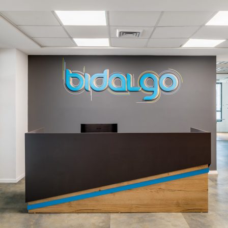 Bidalgo, Eran Naim, Office Design, Reception, Logo.